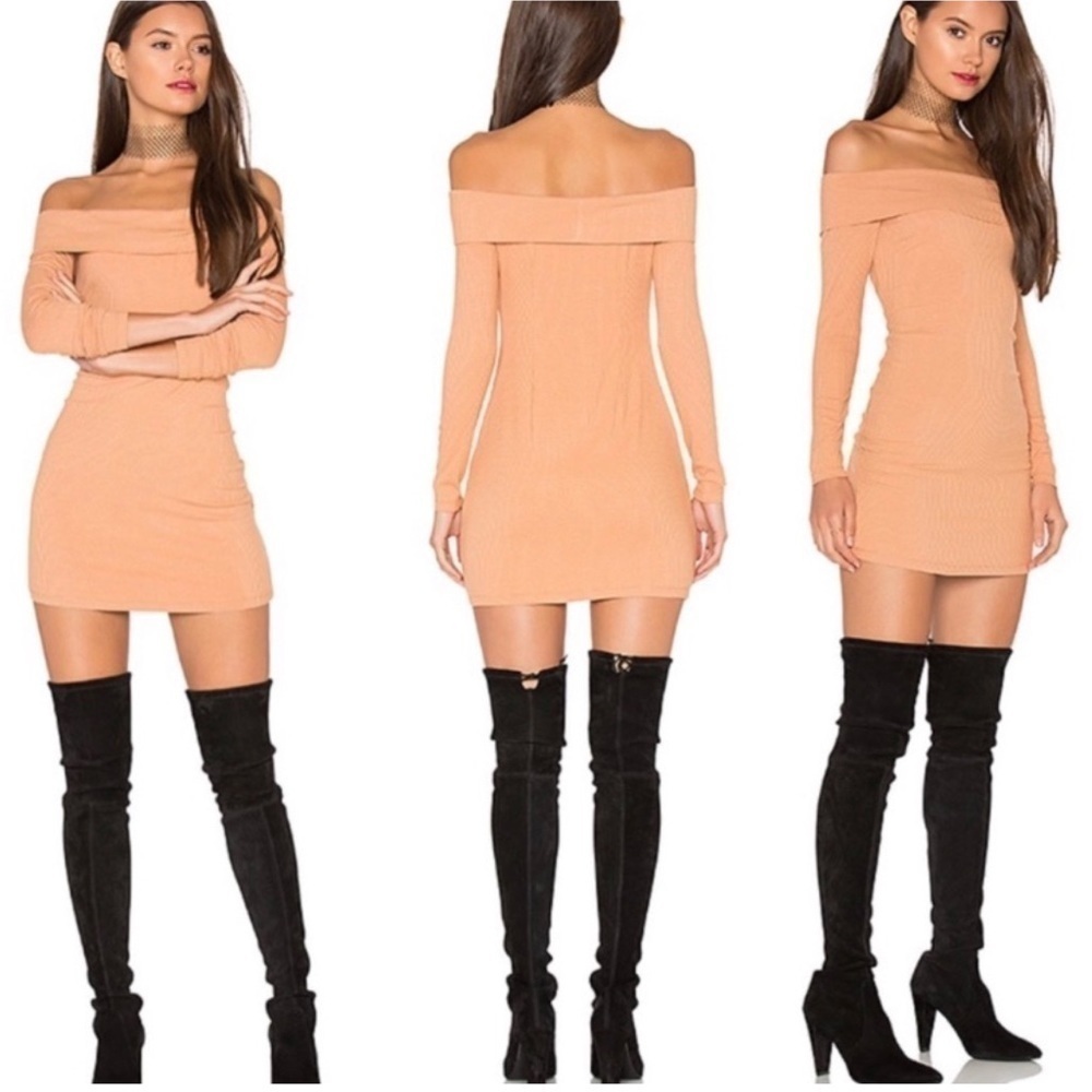 PRIVACY Please Silas Off The Shoulder Ribbed Dress
